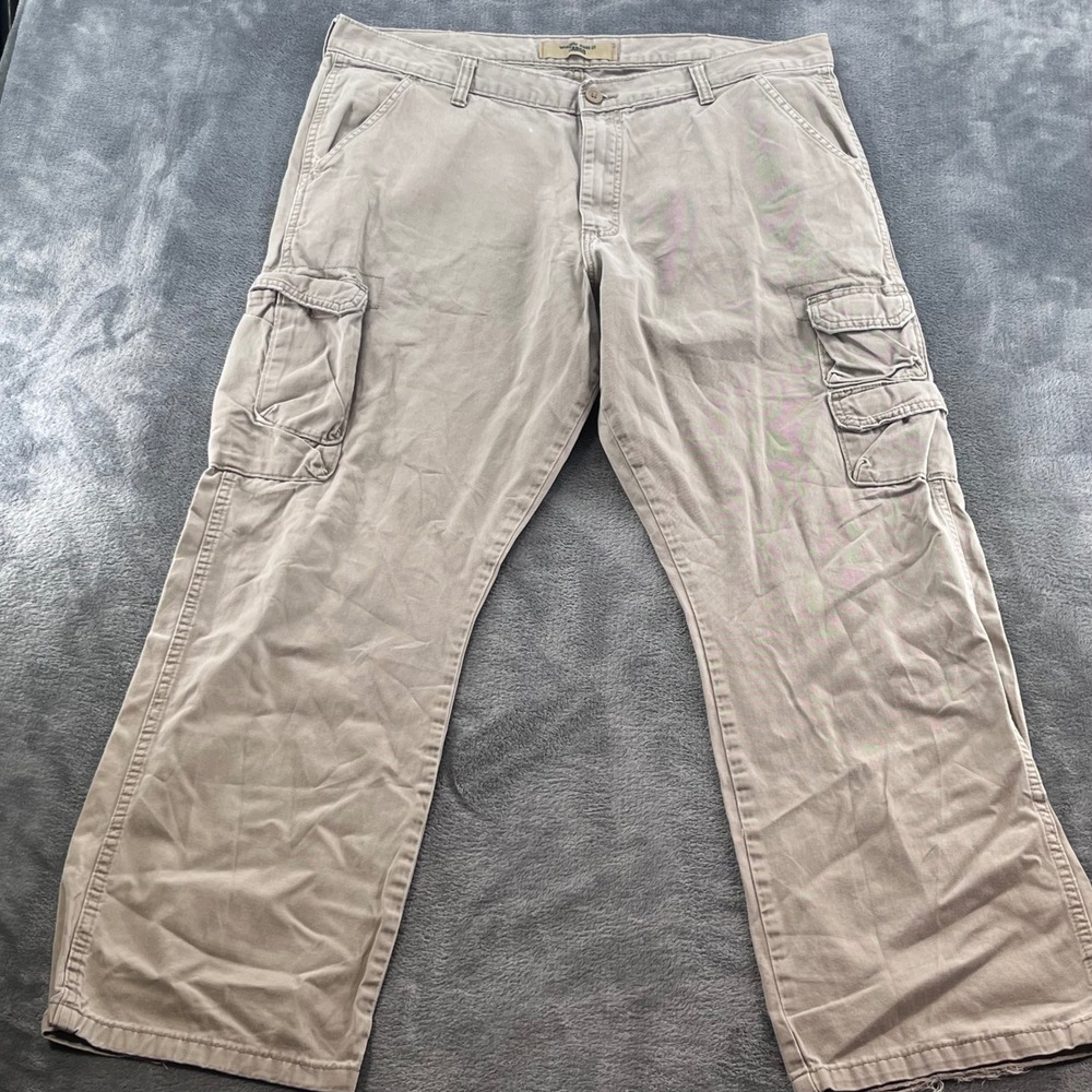 Wrangler Jeans Co Mens 38x30 Cargo Pants Khaki Tan Cotton Twill Straight 70BRWBH